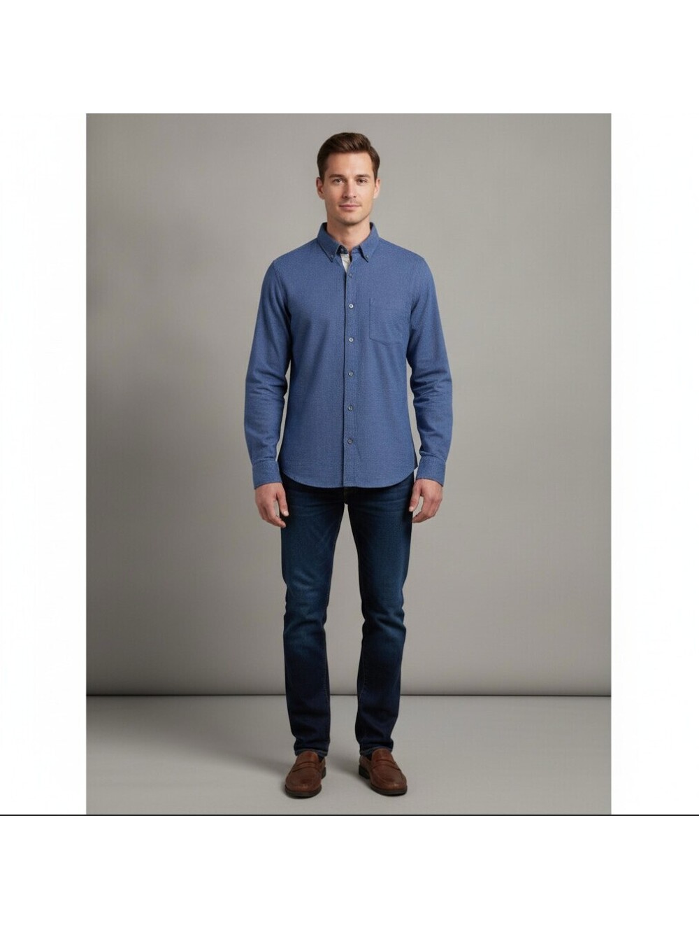 Banana Republic Standard Fit Medium Blue Long Sleeve Shirt